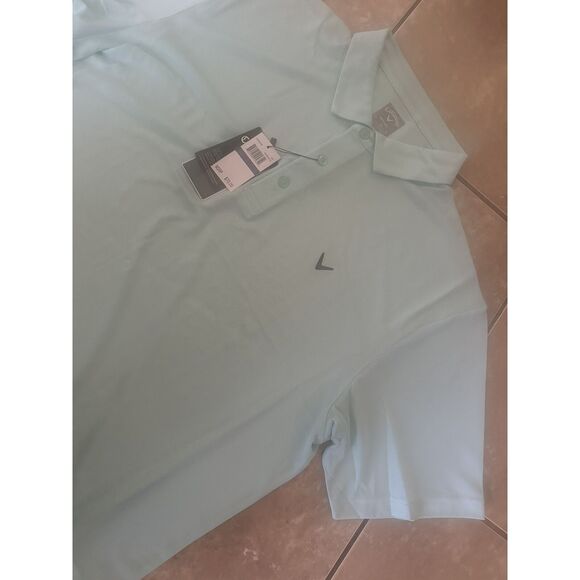 NWT Callaway XL Solid UPF Moisture Wicking Golf Shirt Aruba Blue - Picture 5 of 8